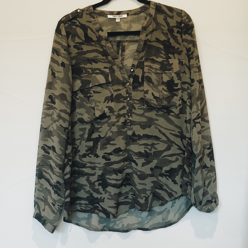 Camo chiffon shirt